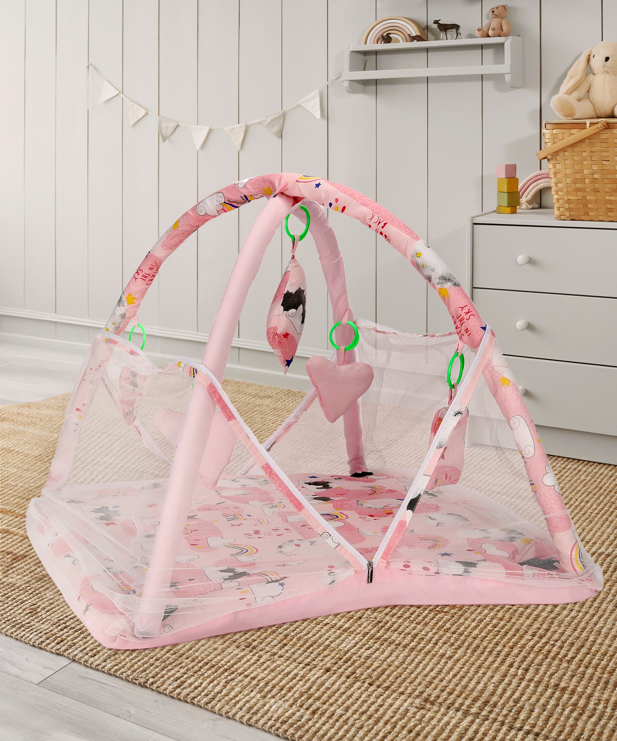 Baby play gym with mosquito net online