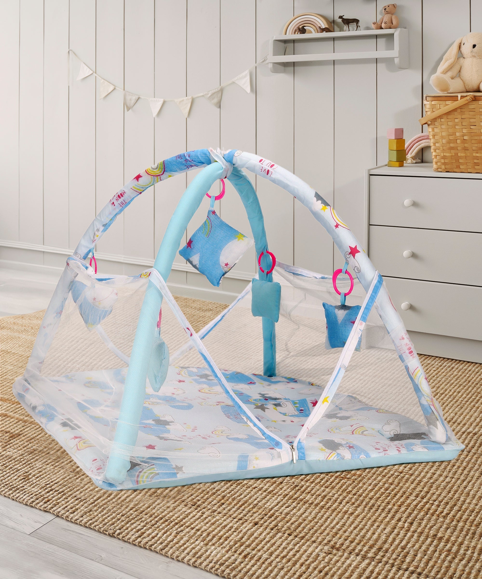 Baby play gym with mosquito net online