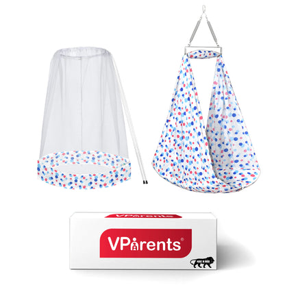 VParents Preemie Baby Swing Cradle with Mosquito Net and Spring VParents