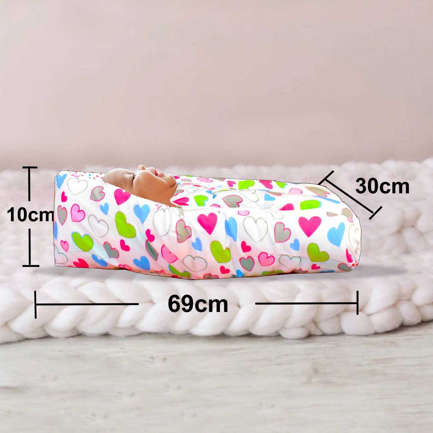 Daisy Baby 4 Piece Bedding Set with Pillow and Bolsters Sleeping Bag and Bedding Set and Feeding Pillow Combo