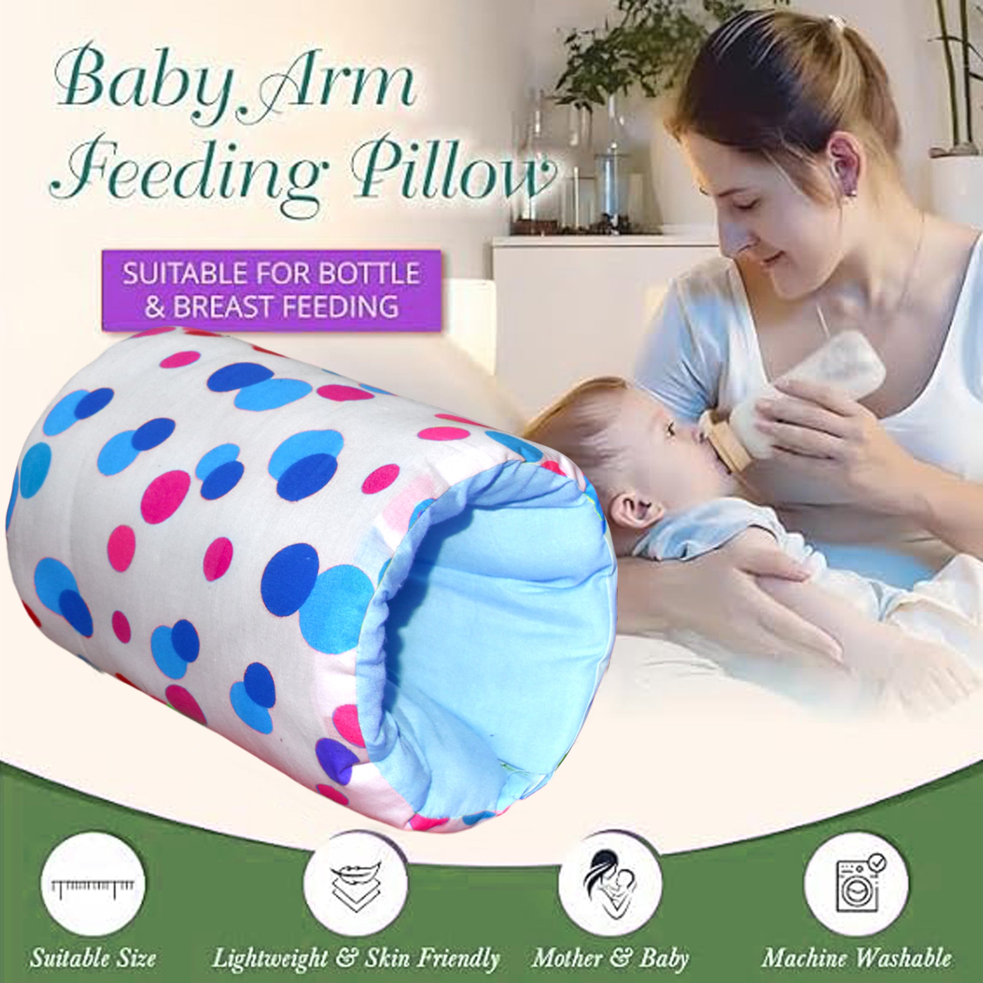 VParents Baby Feeding Arm Pillow for New Born Nursing Pillow for Breast and bottle feeding pillow (Preemiee) VParents