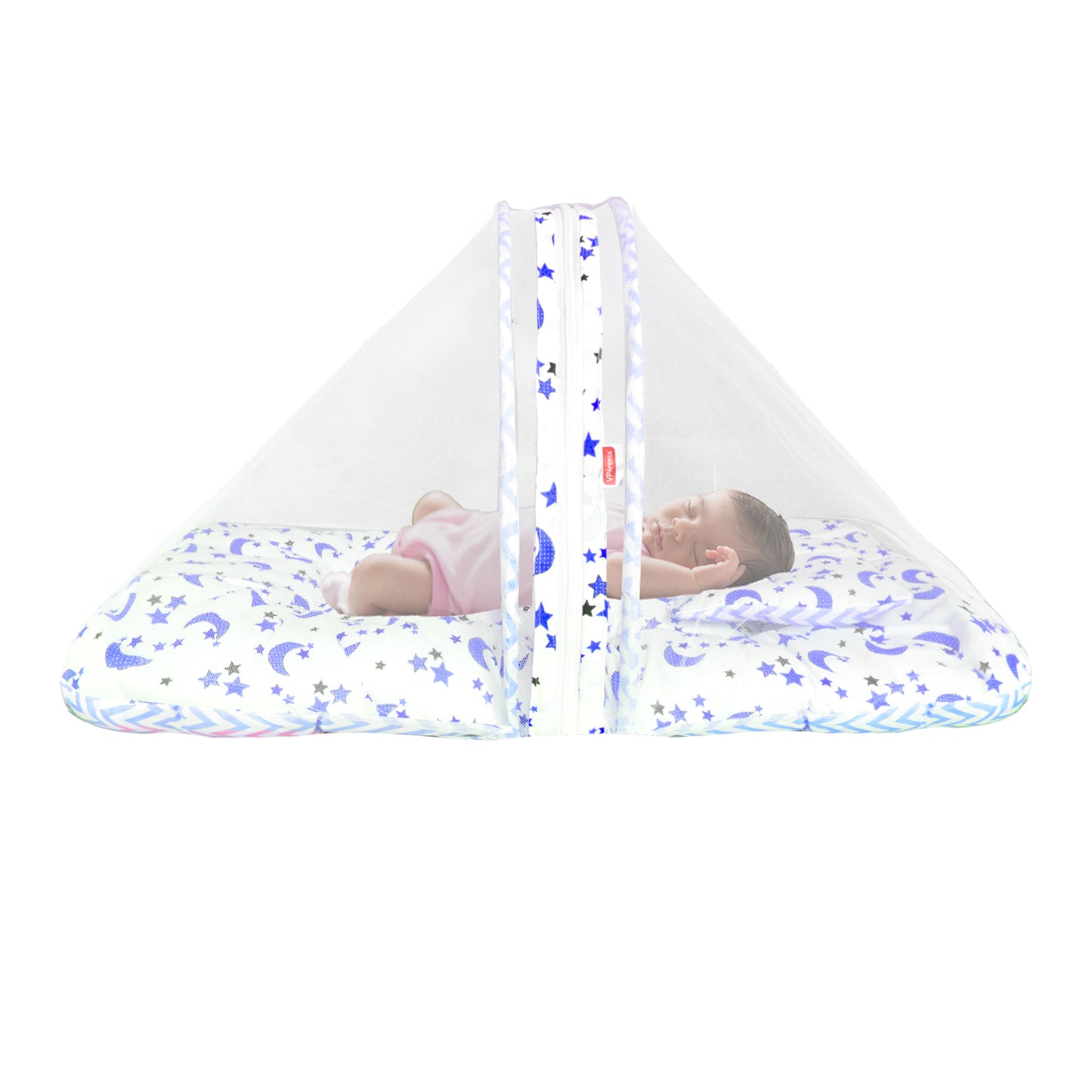 VParents galaxy  Baby Bed with Mosquito Net with Zip Closure & Neck Pillow, Baby Bedding for New Born