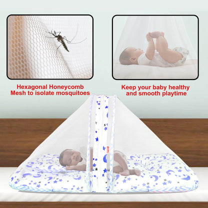 VParents galaxy  Baby Bed with Mosquito Net with Zip Closure & Neck Pillow, Baby Bedding for New Born