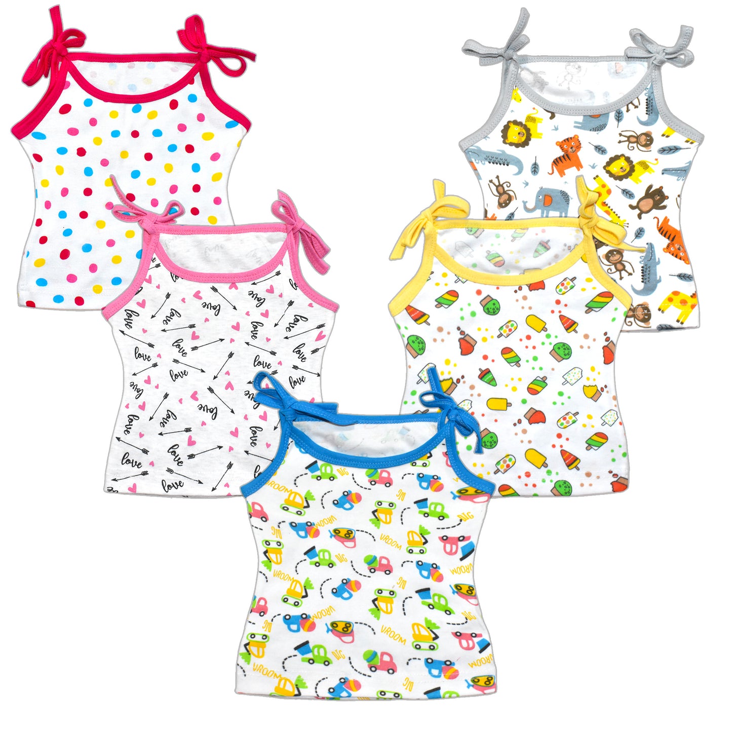 VParents Cotton New Born Baby Boy's & Baby Girls jabla -Multicolour - pack of 5 Assorted Design (Copy)