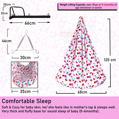 VParents Preemie Baby Swing Cradle with Mosquito Net Spring and Metal Window Cradle Hanger VParents