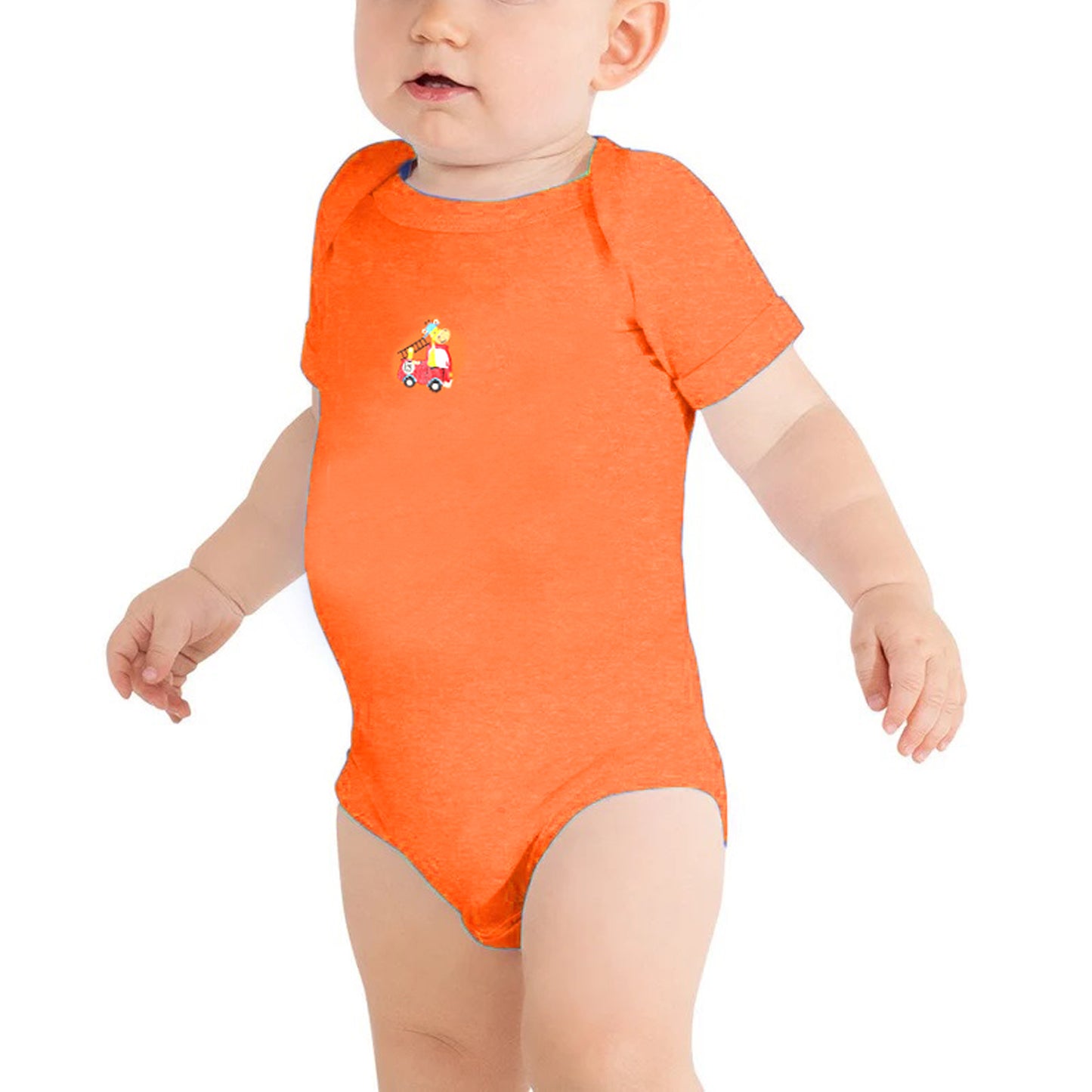 Bodice Half Sleeves Baby Romper Body Suits Jump Suit for Boys and Girls Set of 3 (Orange)