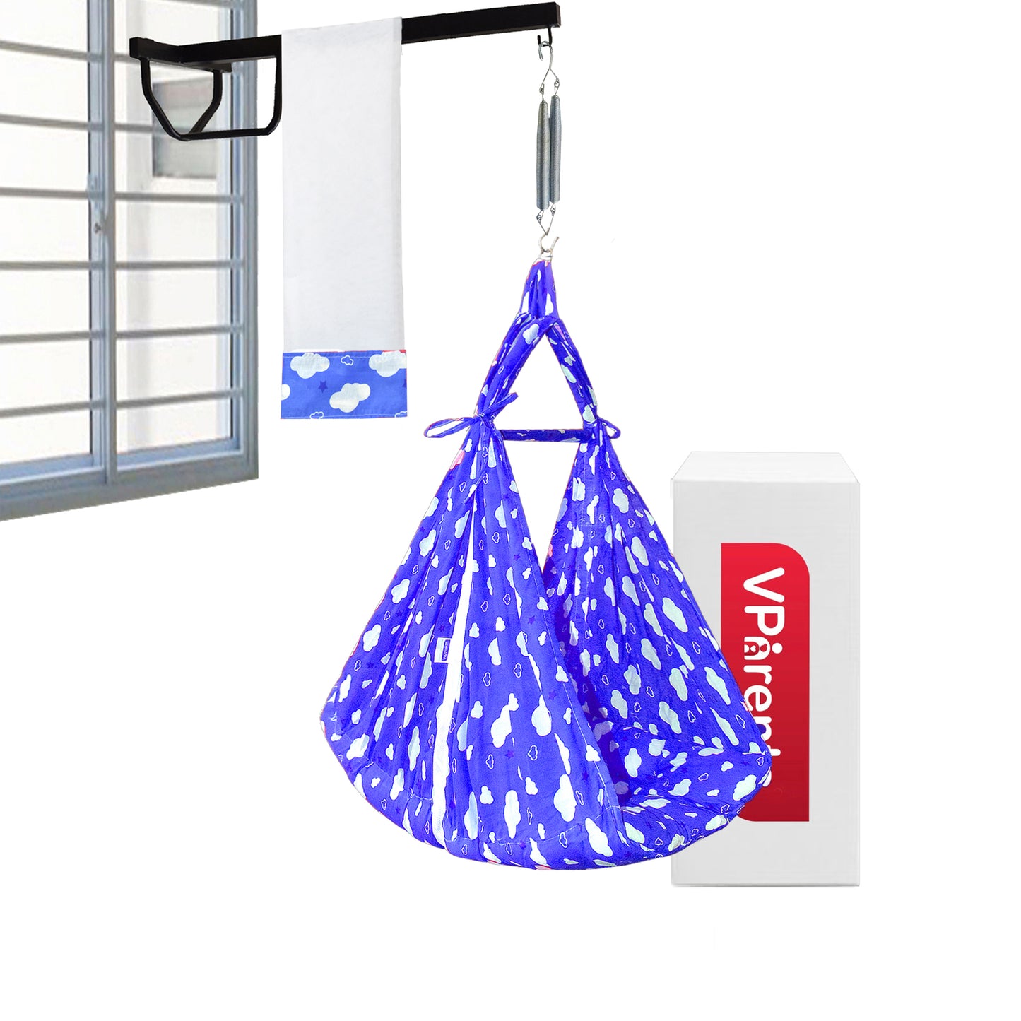 Sunny Baby Swing Cradle with Mosquito net Spring and Metal Window Cradle Hanger VParents