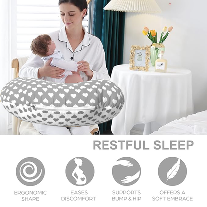 VParents Rosy Baby Multipurpose Baby Feeding Nursing Cum Maternity Pillow