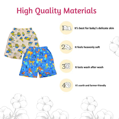 VParents cotton Infant Boys & Girls baby Shorts Printed Set of 5 - Multi-Coloured -Assorted Design