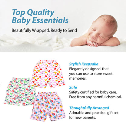 VParents cotton Infant Boys & Girls baby Shorts Printed Set of 5 - Multi-Coloured -Assorted Design