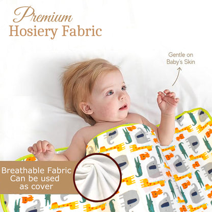 VParents cotton New Born Baby Hooded Wrapper Blanket, Double layer 0-12 Months -Assorted design deo VParents