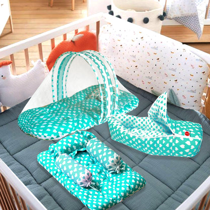 VParents rosy  Baby 4 Piece Bedding Set with Pillow and Bolsters Sleeping Bag and Bedding Set Combo