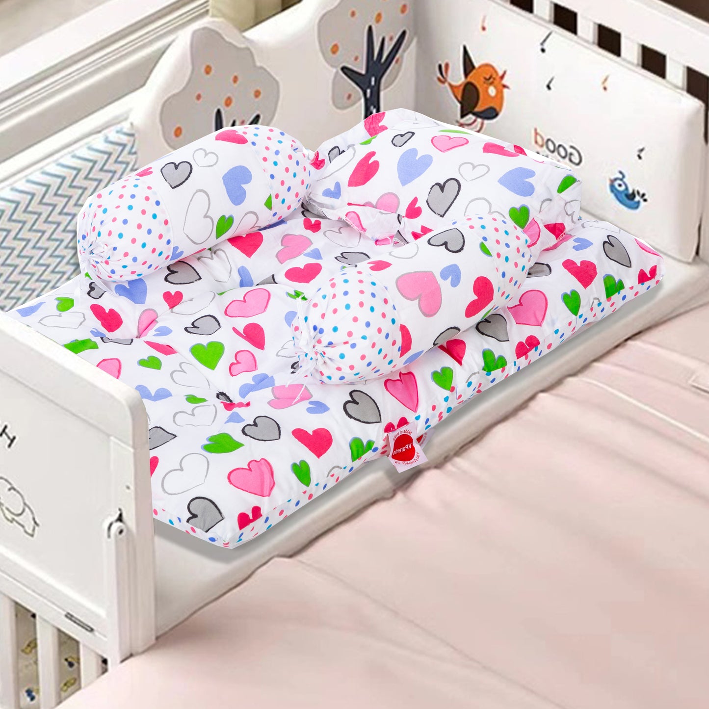 Daisy Baby 4 Piece Bedding Set with Pillow and Bolsters Sleeping Bag and Bedding Set and Feeding Pillow Combo