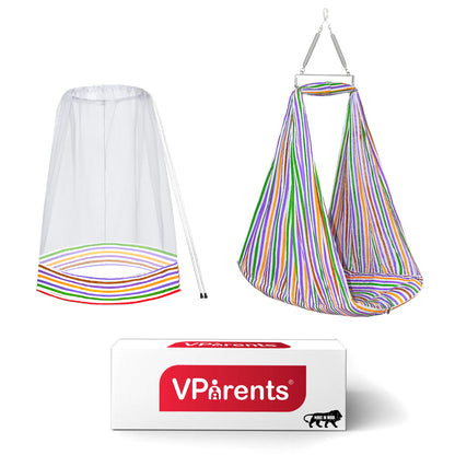 VParents Neonate Baby Swing Cradle with Mosquito Net and Spring VParents