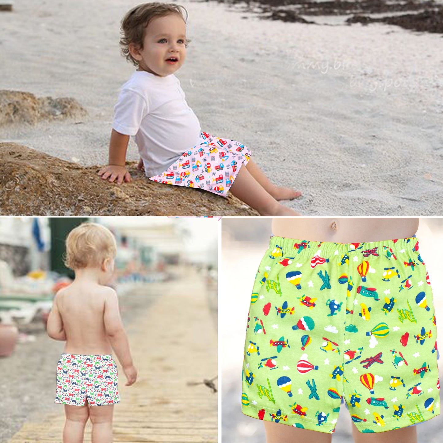 VParents cotton Infant Boys & Girls baby Shorts Printed Set of 5 - Multi-Coloured -Assorted Design