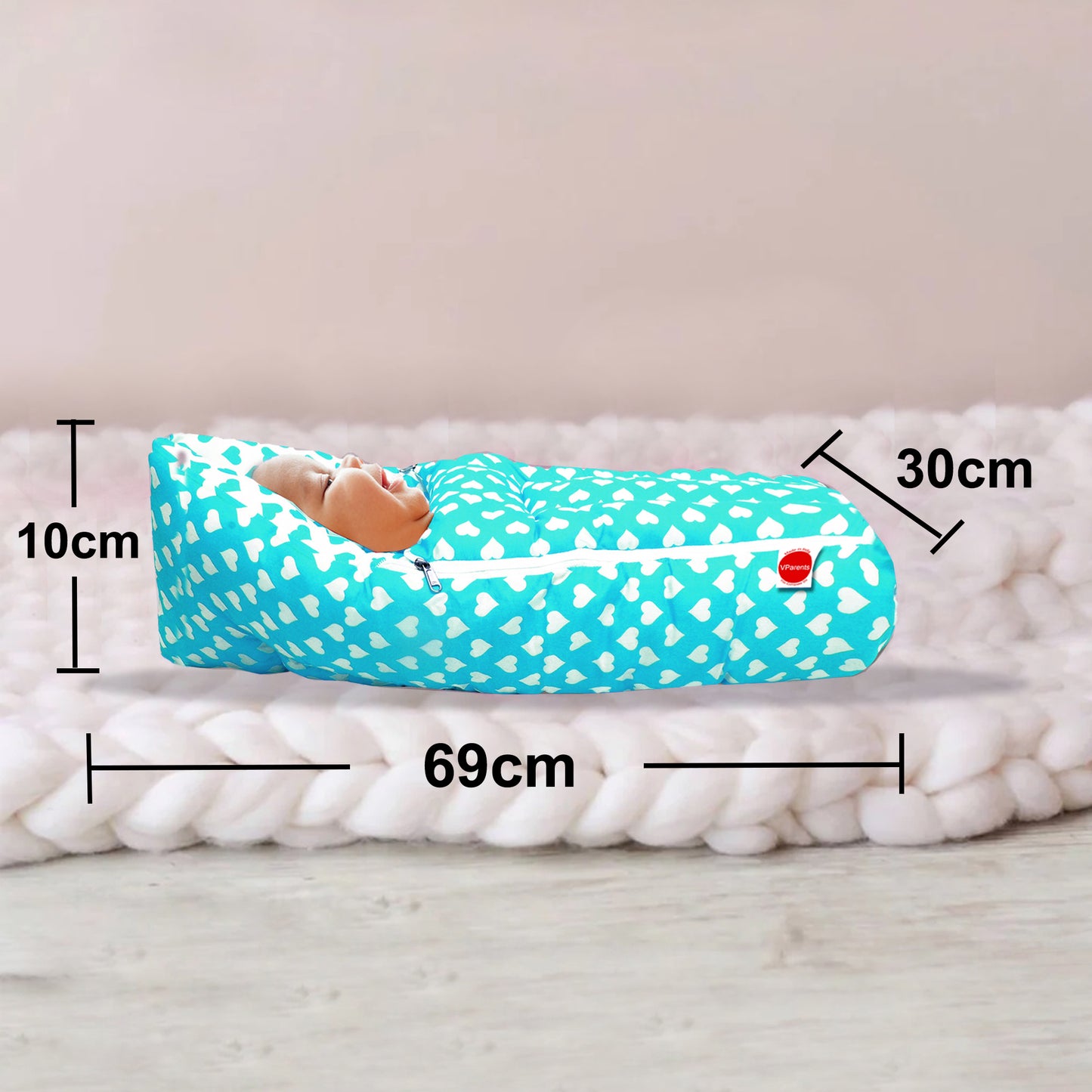 VParents Rosy Baby 4 Piece Bedding Set with Pillow and Bolsters Sleeping Bag and Bedding Set and Feeding Pillow Combo