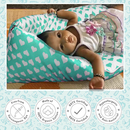 VParents Rosy Baby 4 Piece Bedding Set with Pillow and Bolsters Sleeping Bag and Bedding Set and Feeding Pillow Combo