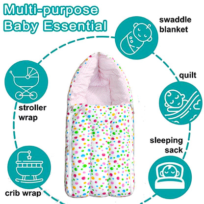 VParents Bluebell Baby 4 Piece Bedding Set with Pillow and Bolsters Sleeping Bag and Bedding Set and Feeding Pillow Combo