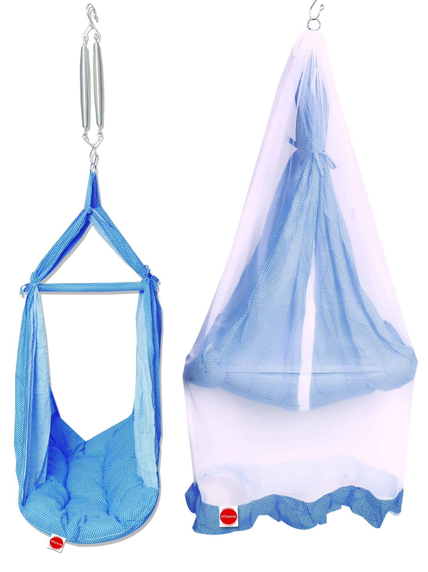 VParents Infant Baby Swing Cradle with Mosquito net Spring and Metal Window Cradle Hanger VParents