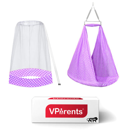 VParents Toddler Baby Swing Cradle with Mosquito Net and Spring VParents