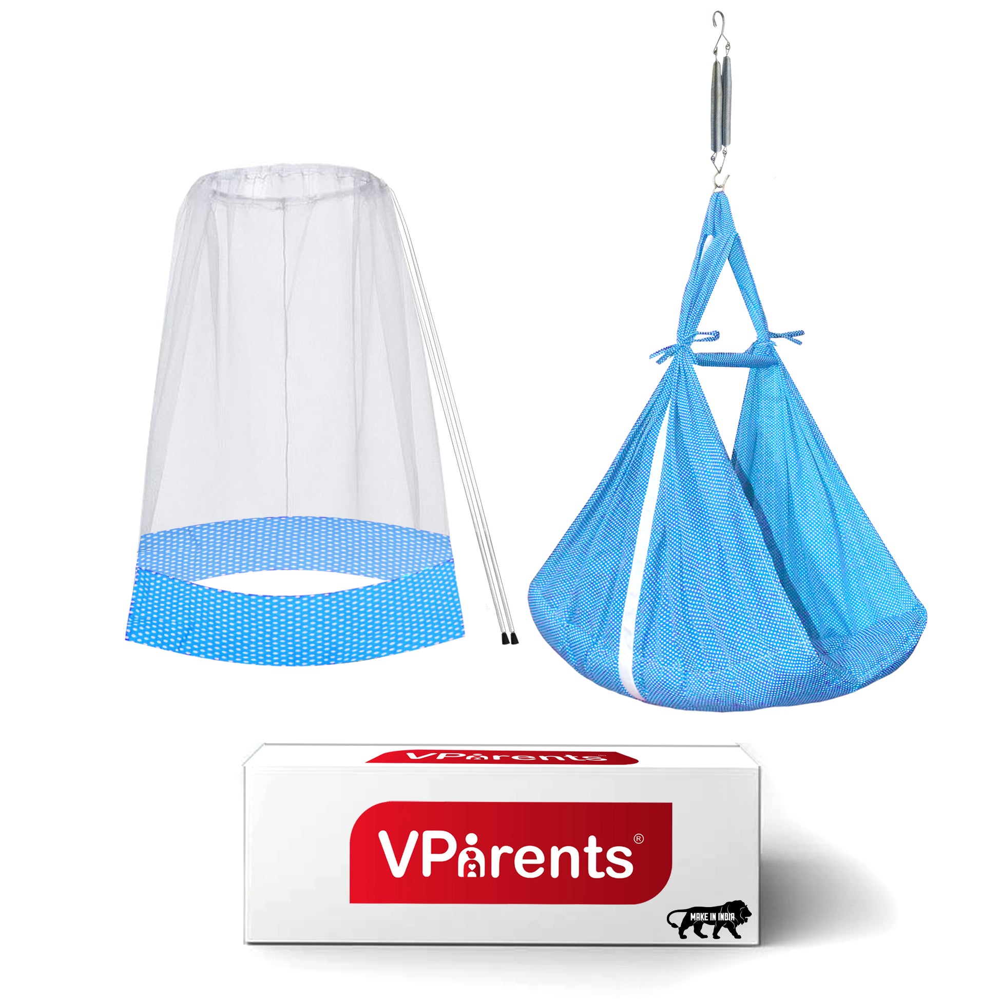 VParents Infant Baby Swing Cradle with Mosquito Net and Spring VParents